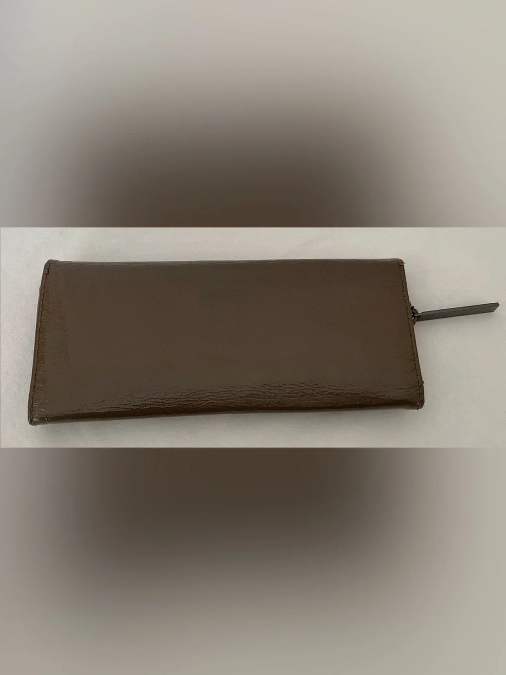 Hobo International GLAZED TAUPE LEATHER CLUTCH WALLET BAG Purse VGC